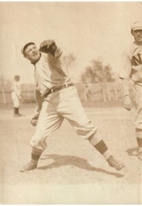 Early 1900s 5×7 Louis Van Oeyen Type One Sepia Photo Depicting Christy Mathewson Throwing In Uniform