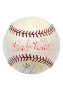 Early 1930s Babe Ruth Single-Signed Official American League Baseball