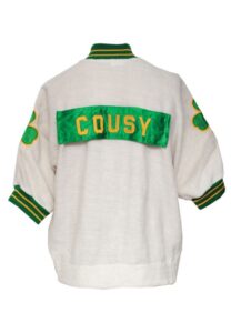 Early 1960s Bob Cousy Boston Celtics Worn Fleece Home Warm-Up Jacket