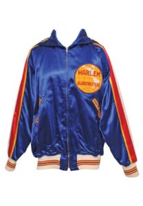 Early 1960s Carl Green Harlem Globetrotters Worn Satin Warm-Up Jacket