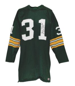 Early 1960’s Jim Taylor Green Bay Packers Game-Used & Autographed Home Jersey