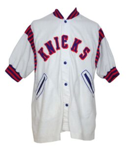 Early 1960s New York Knicks Bumblebee Worn Home Warm-Up Jacket