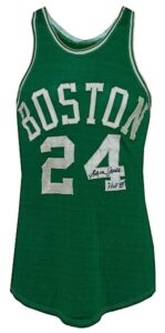 Early 1960s Sam Jones Boston Celtics Game-Used & Autographed Road Jersey