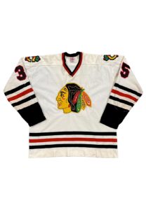 Early 1970s Chicago Blackhawks Game-Used Jersey Currently Displaying As Tony Esposito