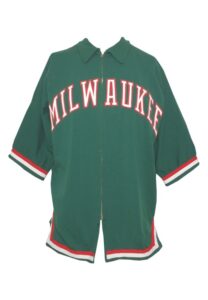 Early 1970s Curtis Perry Milwaukee Bucks Worn Road Warm-Up Suit