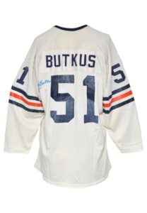 Early 1970s Dick Butkus Chicago Bears Game-Used & Autographed Road Jersey