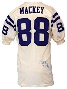 Early 1970s John Mackey Baltimore Colts Game-Used & Autographed Durene Jersey