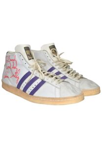 Early 1980s Adrian Dantley Utah Jazz Game-Used & Autographed Sneakers