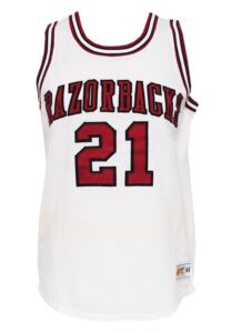 Early 1980s Alvin Robertson University of Arkansas Razorbacks Game-Used & Twice-Autographed Home Uniform (2)(JSA)