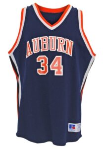 Early 1980s Charles Barkley Auburn University Tigers Game-Used & Autographed Road Jersey (JSA • Sourced From The Equipment Manager • Photo of Barkley Signing)