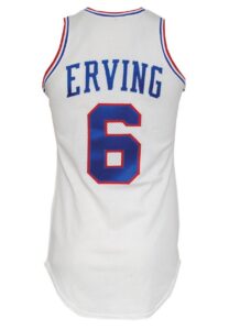 Early 1980’s Dr. J Julius Erving Philadelphia 76ers Game-Used & Autographed Home Jersey