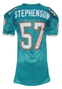 Early 1980s Dwight Stephenson Rookie Era Miami Dolphins Game-Used & Autographed Home Jersey