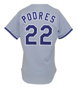 Early 1980s Johnny Podres LA Dodgers Coaches Worn & Autographed Road Jersey