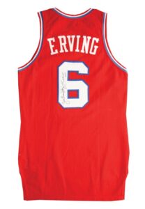 Early 1980s Julius “Dr. J” Erving “Dr. J Basketball Stuff” Instructional Video Worn & Autographed Road Jersey