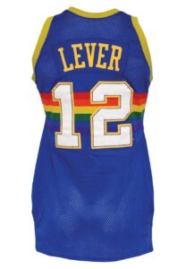 Early 1980’s Lafayette “Fat” Lever Game-Used Road Uniform & Worn Warm-Up Suit