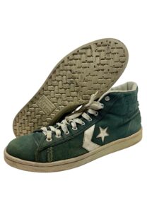 Early 1980s Larry Bird Boston Celtics Game-Used & Autographed Converse Pro Shoes