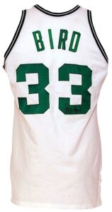 Early 1980s Larry Bird Boston Celtics Game-Used & Autographed Home Jersey