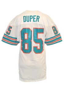 Early 1980s Mark Duper Rookie Era Miami Dolphins Game-Used & Autographed Home Jersey