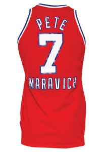 Early 1980s “Pistol” Pete Maravich Schick NBA Legends Game-Used Uniform