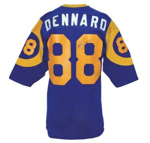 Early 1980’s Preston Dennard Los Angeles Rams Game-Used & Autographed Home Jersey & Late 1980’s Greg Bell ….