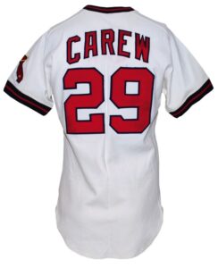 Early 1980’s Rod Carew California Angels Game-Used & Autographed Home Jersey