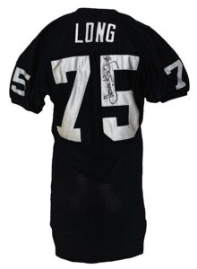 Early 1990s Howie Long Los Angeles Raiders Game-Used & Autographed Home Jersey