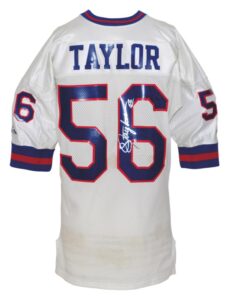 Early 1990s Lawrence Taylor NY Giants Game-Used & Autographed Road Jersey