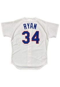 Early 1990s Nolan Ryan Texas Rangers Game-Used & Signed Home Jersey