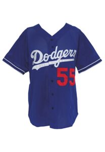 Early 1990’s Orel Hershiser LA Dodgers Batting Practice Worn Blue Mesh Jerseys