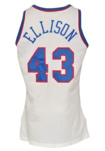 Early 1990s Pervis “Never Nervous” Ellison Washington Bullets Game-Used Autographed Home Jersey