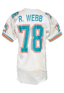 Early 1990s Richmond Webb Miami Dolphins Game-Used & Autographed Road Jersey