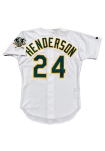 Early 1990s Rickey Henderson Oakland A’s Game-Used Home Jersey