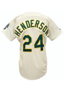 Early 1990s Rickey Henderson Oakland A’s Game-Used Home Jersey