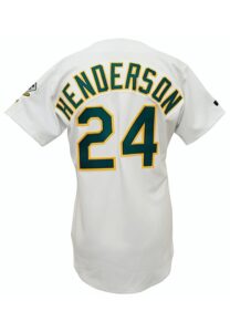 Early 1990s Rickey Henderson Oakland A’s Team-Issued Home Jersey