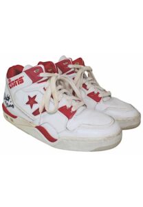 Early 1990s Walter Davis Portland Trail Blazers Game-Used & Dual-Autographed Sneakers