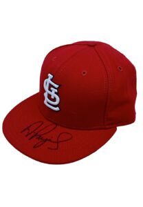 Early 2000s Albert Pujols St. Louis Cardinals Team-Issued & Signed Cap