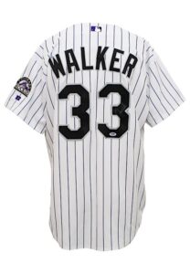 Early 2000s Larry Walker Colorado Rockies Game-Used & Autographed Home Jersey