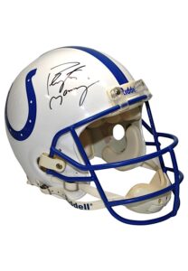 Early 2000s Peyton Manning Indianapolis Colts Game-Used & Autographed Helmet