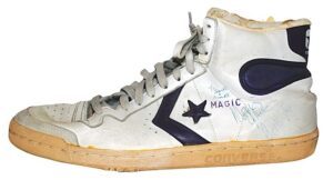 Earvin “Magic” Johnson LA Lakers Game-Used & Autographed Sneaker