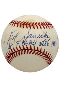 Ed Sanicki Single-Signed & Inscribed Baseball