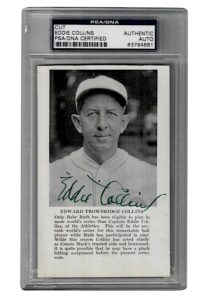 Eddie Collins Autographed B&W Photo