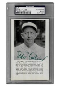 Eddie Collins Autographed B&W Photo