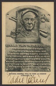 Eddie Collins Autographed Hall of Fame Plaque