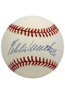 Eddie Mathews & Hank Aaron Dual-Signed Baseball