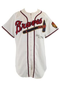 Eddie Mathews Milwaukee Braves Autographed Display Flannel Jersey