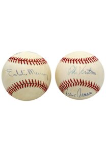 Eddie Murray & Ozzie Smith, Julio Franco & Robin Ventura Dual-Signed Baseballs