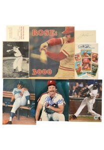 Eight Autographed Photos & Cuts Including Rosen, Cronin, Schmidt & More