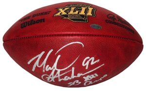 Eli Manning & Michael Strahan NY Giants Autographed Footballs