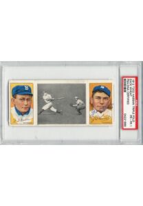 Encapsulated 1912 Hassan Triple Folder T202 William Dahlen & Zack Wheat “Wheat Strikes Out” Autographed by Zack Wheat