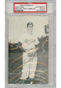 Encapsulated Don Drysdale Signed Personal Postcard